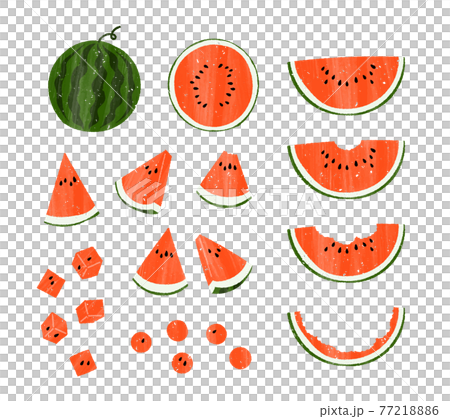 スイカ イラストセット 赤 スイカ イラストセット 赤 77218886