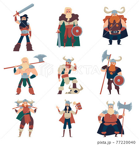 Viking Warrior Cartoon Vector Character AKA Bjorn Strong / Goodbye