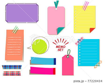 メモと付箋のフレームセット 77220434