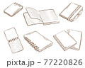 note paper book doodle set - Free hand drawing vector - sketch concept 77220826