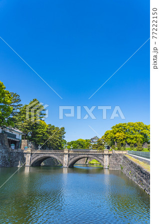 東京の都市風景 皇居外苑 二重橋と伏見櫓 東京の都市風景 皇居外苑 二重橋と伏見櫓 77222150