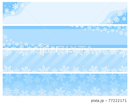 雪の結晶の横長バナーフレームセット 77222171