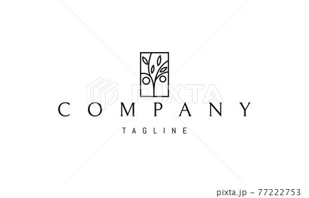 Vector logo on which an abstract image of an orange tree. 77222753