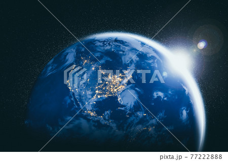 Planet earth globe view from space showing realistic earth surface and world map Planet earth globe view from space showing realistic earth surface and world map 77222888