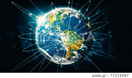 Global network connection covering the earth with lines of innovative perception Global network connection covering the earth with lines of innovative perception 77223087