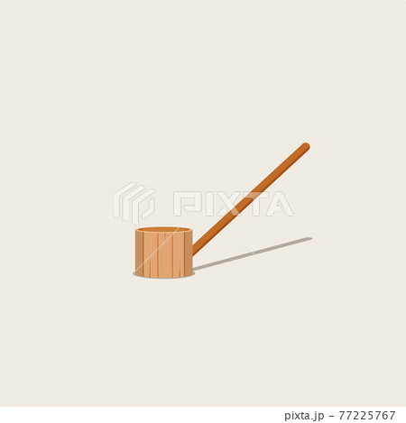 Japanese hot spring small wooden bath bucket. Isolated on white background Japanese hot spring small wooden bath bucket. Isolated on white background 77225767