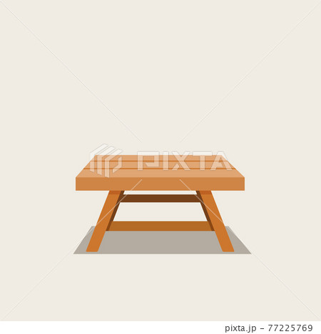 Small wooden chair flat vector illustration. Isolated on a white background 77225769