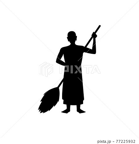 black silhouette design with isolated white background of clean the temple black silhouette design with isolated white background of clean the temple 77225932