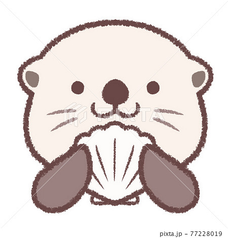 Sea Otter Icon With Scallops Stock Illustration