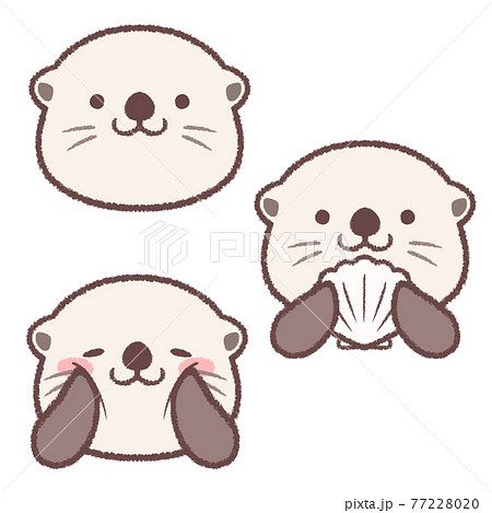 cute sea otters drawing