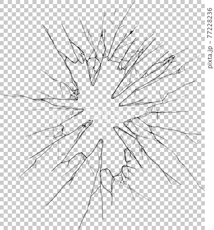 ひび割れたガラス　衝撃 77228236