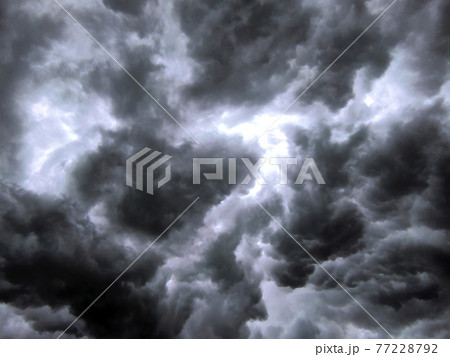 thunderstorm dark blurred sky background 77228792
