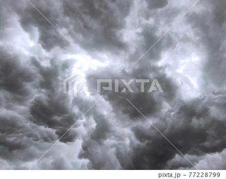 thunderstorm clouds sky blurred background 77228799
