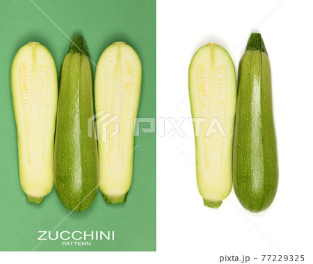 Creative layout made of zucchini. Creative layout made of zucchini. 77229325