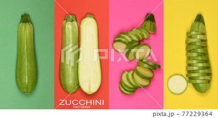 Creative layout made of zucchini. 77229364