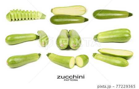 Perfectly retouched zucchini isolated on white. 77229365