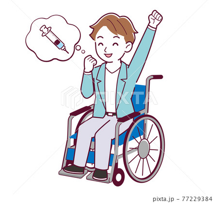 Young man with brown hair_K_vaccine_happy02.eps 77229384