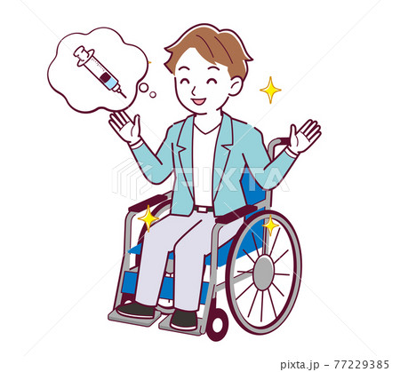 Young man with brown hair_K_vaccine_happy03.eps 77229385