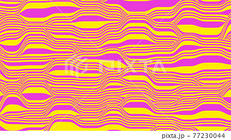 Abstract vector background in pink and yellow colors. Waves on a striped surface. Abstract vector background in pink and yellow colors. Waves on a striped surface. 77230044