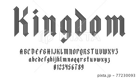 Set of alphabets font letters and numbers 77230093