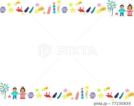 水彩画の七夕フレーム 77230839