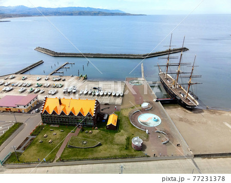 五月の北海道江差町江差港マリーナと開陽丸博物館の風景を撮影 五月の北海道江差町江差港マリーナと開陽丸博物館の風景を撮影 77231378