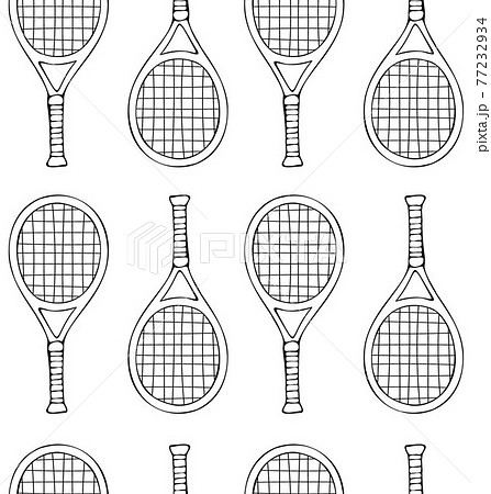 Vector seamless pattern of tennis racket 77232934