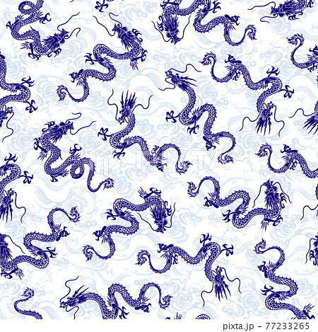 日本的な龍の柄, 77233265
