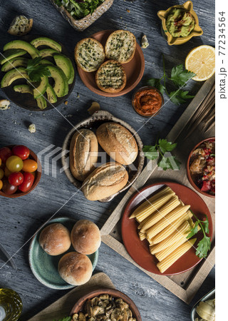 dips, side dishes and ingredients for appetizers dips, side dishes and ingredients for appetizers 77234564