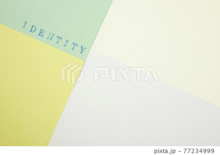 identity アイデンティティー　英単語とペーパーデザイン　ビジネスイメージ 77234999