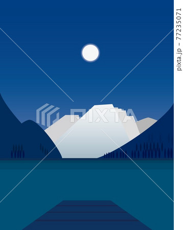 風景　ブライエス湖　lago　di　braies　夜 77235071