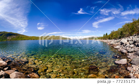 Crystal clear water of Lake Mosvatn Telemark Norway Crystal clear water of Lake Mosvatn Telemark Norway 77235175