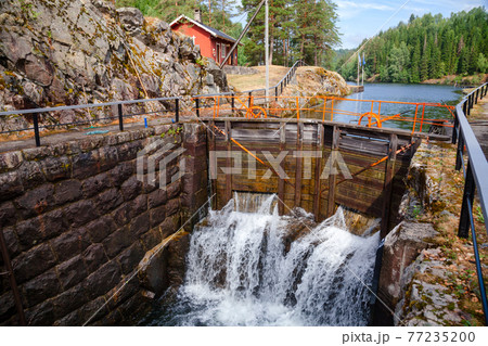 Eidsfoss lock Telemark Canal Telemark Norway Eidsfoss lock Telemark Canal Telemark Norway 77235200