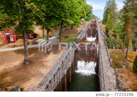 Vrangfoss staircase locks Telemark Canal Telemark Norway Vrangfoss staircase locks Telemark Canal Telemark Norway 77235206