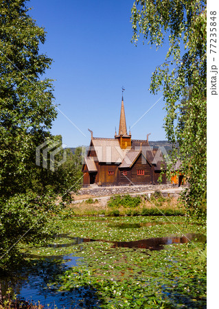 Garmo stave church Maihaugen Folks museum Lillehammer Oppland Norway Scandinavia Garmo stave church Maihaugen Folks museum Lillehammer Oppland Norway Scandinavia 77235848