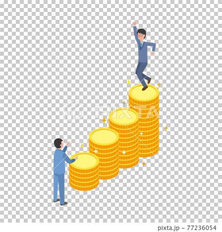 お金が貯まって喜ぶ男性 77236054