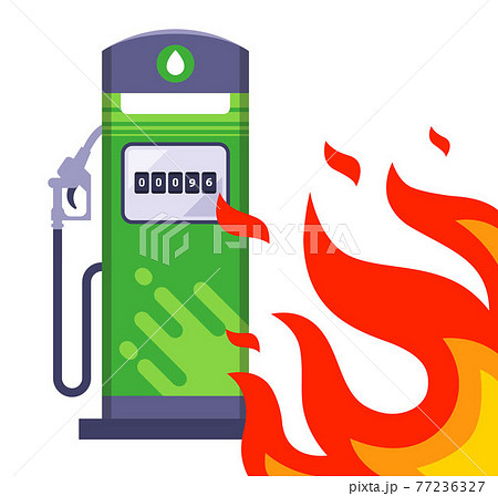 big fire next to the gas station. through the sound situation next to the gas station. big fire next to the gas station. through the sound situation next to the gas station. 77236327