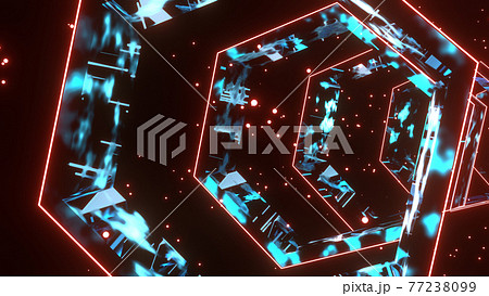 サイバー空間 デジタル トンネル 青 [別Verあり] 77238099