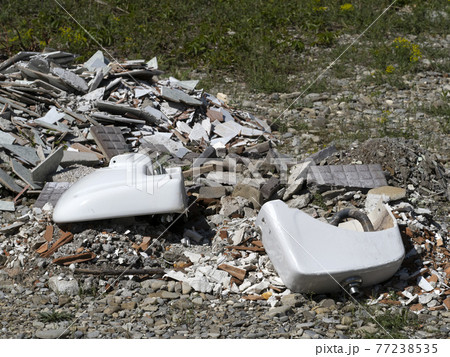 abandoned broken toilet abandoned broken toilet 77238535