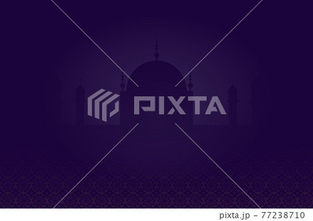 Wallpaper of the Ramadan Kareem with mosque dark tone background. Design for Islamic or Muslim traditions with free space.Illustration. 77238710