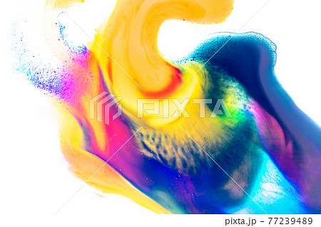 Watercolour pattern. Abstract colorful paint watercolor texture or splash ink stain for design isolated on water color background. Colourful art wallpaper grunge effect. 77239489