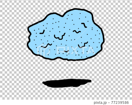 漂浮在空中的藍色石頭和它們的影子 77239586