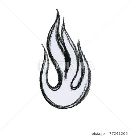 Hand-drawn illustration of fire flame made with charcoal pencil, vector Hand-drawn illustration of fire flame made with charcoal pencil, vector 77241206