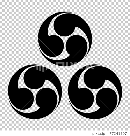 安房国大名　丸氏の家紋　三星巴 77241597