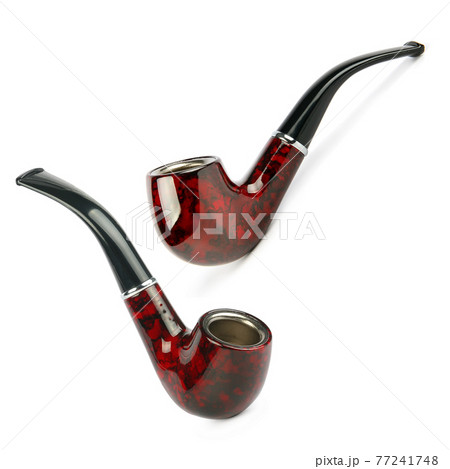 Tobacco pipes isolated on a white background Tobacco pipes isolated on a white background 77241748