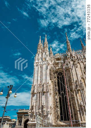 View of magnificent Cathedral of Milano, Milan, Italy, summer ti 77243136