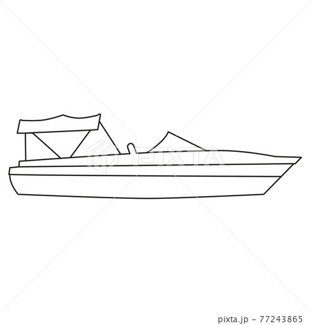 Boat line icon logo design marines, peedboat, ship, vessel, side view. Vector illustration outline simple element symbol 77243865