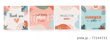 Bohemian Summer, set of modern summer sale post design with rainbow, flamingo, pineapple, ice cream Bohemian Summer, set of modern summer sale post design with rainbow, flamingo, pineapple, ice cream 77244733