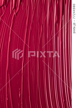 Red lipstick or lip gloss texture as cosmetic background, makeup and beauty cosmetics product for luxury brand, holiday flatlay backdrop or abstract wall art and paint strokes 77244980
