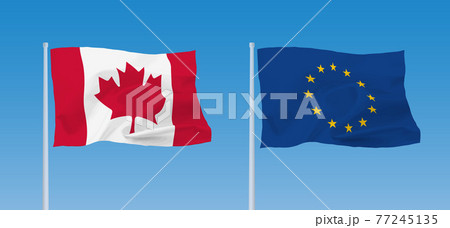 カナダとEUの旗 カナダとEUの旗 77245135